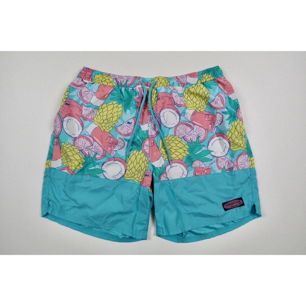 Vineyard Vines Mens Large Bahama Mama Pineapple Chappy Cruise Swim Trunks Shorts